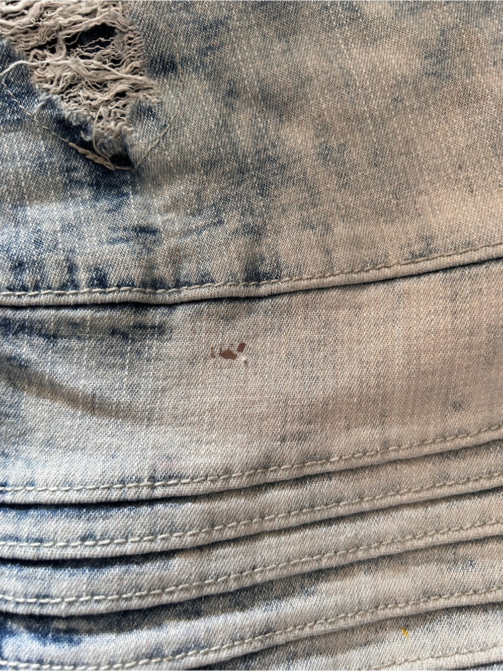 Encrypted Men's Acid Wash Biker Moto Jeans 36x32 Stretch Distressed - Picture 8 of 10
